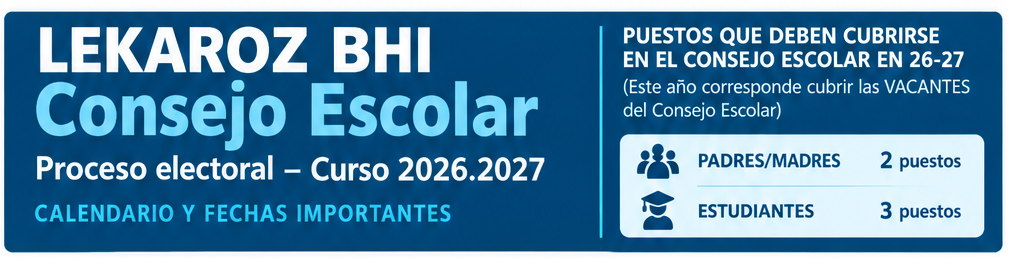 ELECCIONES PARA EL CONSEJO ESCOLAR